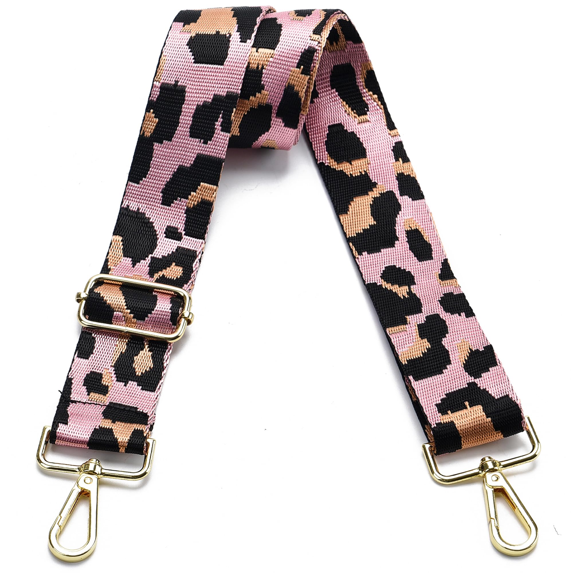 Purse Strap Gold Hardware Replacement Crossbody Bag Strap, Wide Adjustable Shoulder Strap