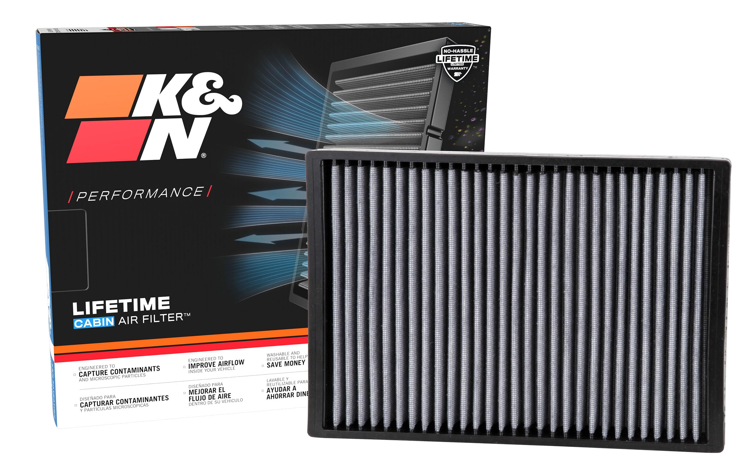 K&N LIFETIME Cabin Air Filter: Premium, Washable, Clean Air for your Cabin: Compatible with 2005-2010 Chrsyler/Dodge: 300, Challenger, Charger, Magnum, VF3007