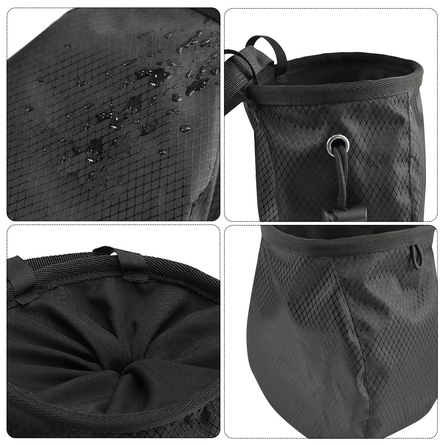 SLEEKEE Bolsa de Tiza Negra para Escalada con Hebilla de Metal, Equipo de Escalada Ajustable