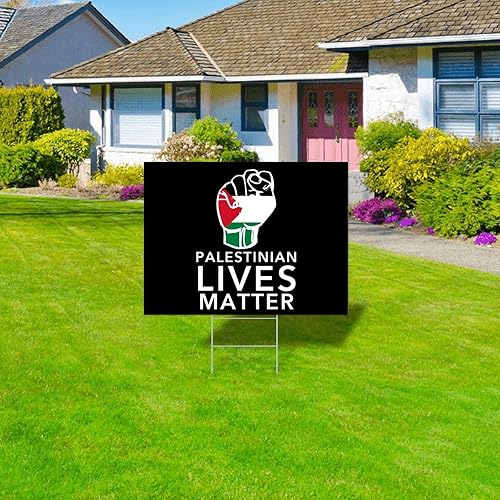 Miniatura 8 de Letrero de patio con estaca de palestina "Palestinian Lives Matter", 18 x 24 pulgadas, letrero fuerte para patio, decoración para cementerio,
