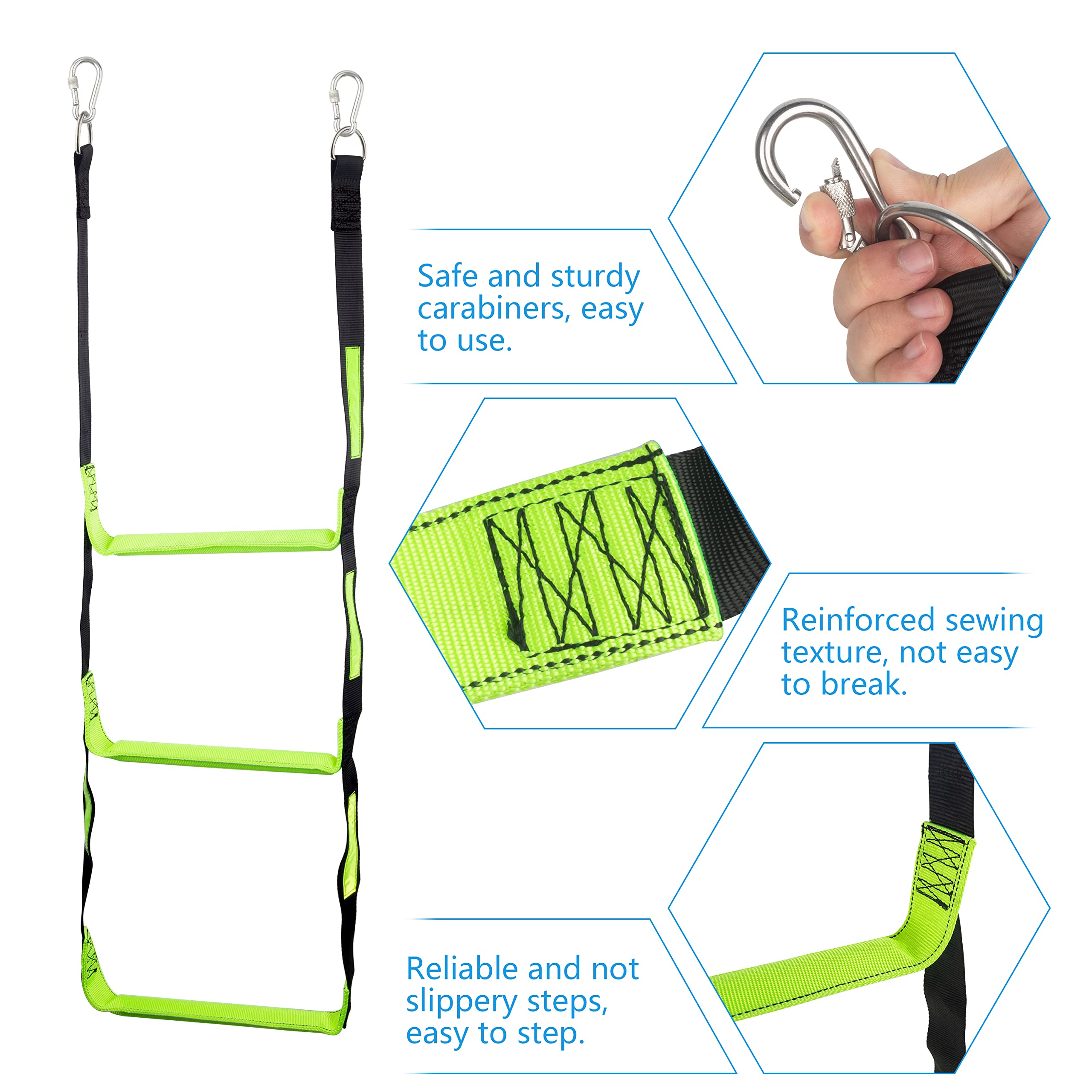 Snapklik.com : Boat Rope Ladder, Heavy Duty Climbing Rope, Portable ...