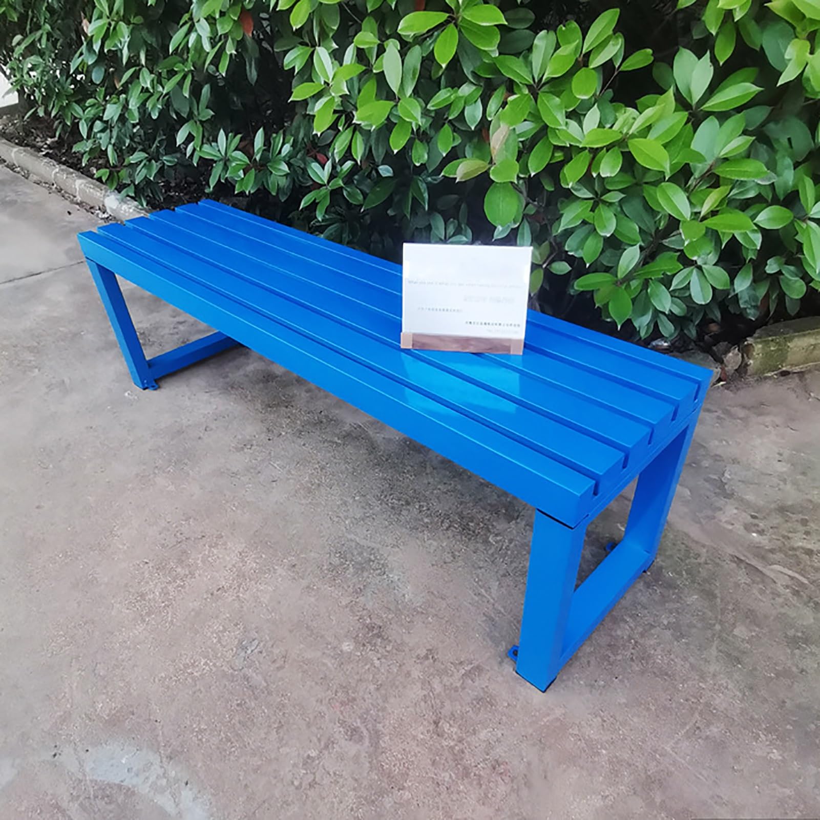 Panchina da Esterno Metallo Panchina da Giardino Panca da Esterno per Parco, Cortile, Veranda, Prato, Balcone, Cortile, Facile da Montare(Blue,100cm/39in)