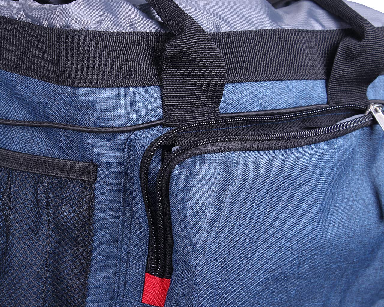 QHP Putztasche Tragegriffe Schulterriemen Gummizug viele Fächer (Blau)