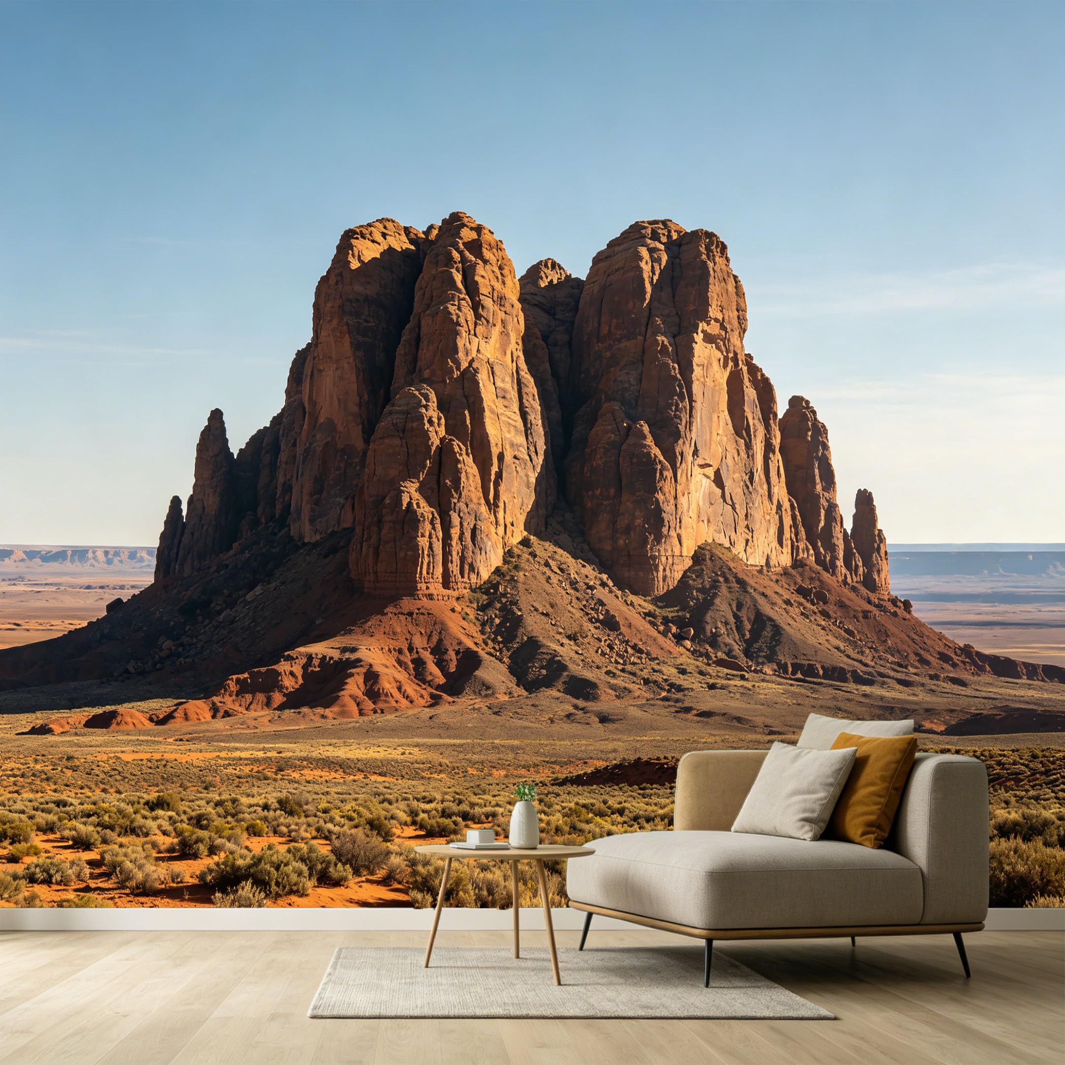 Custom Size Wall Murals Western Landscape Sandstone Buttes Desert Rock Formation SelfAdhesive Wall Fabric Removable Large Wallpaper for Photo Living Room