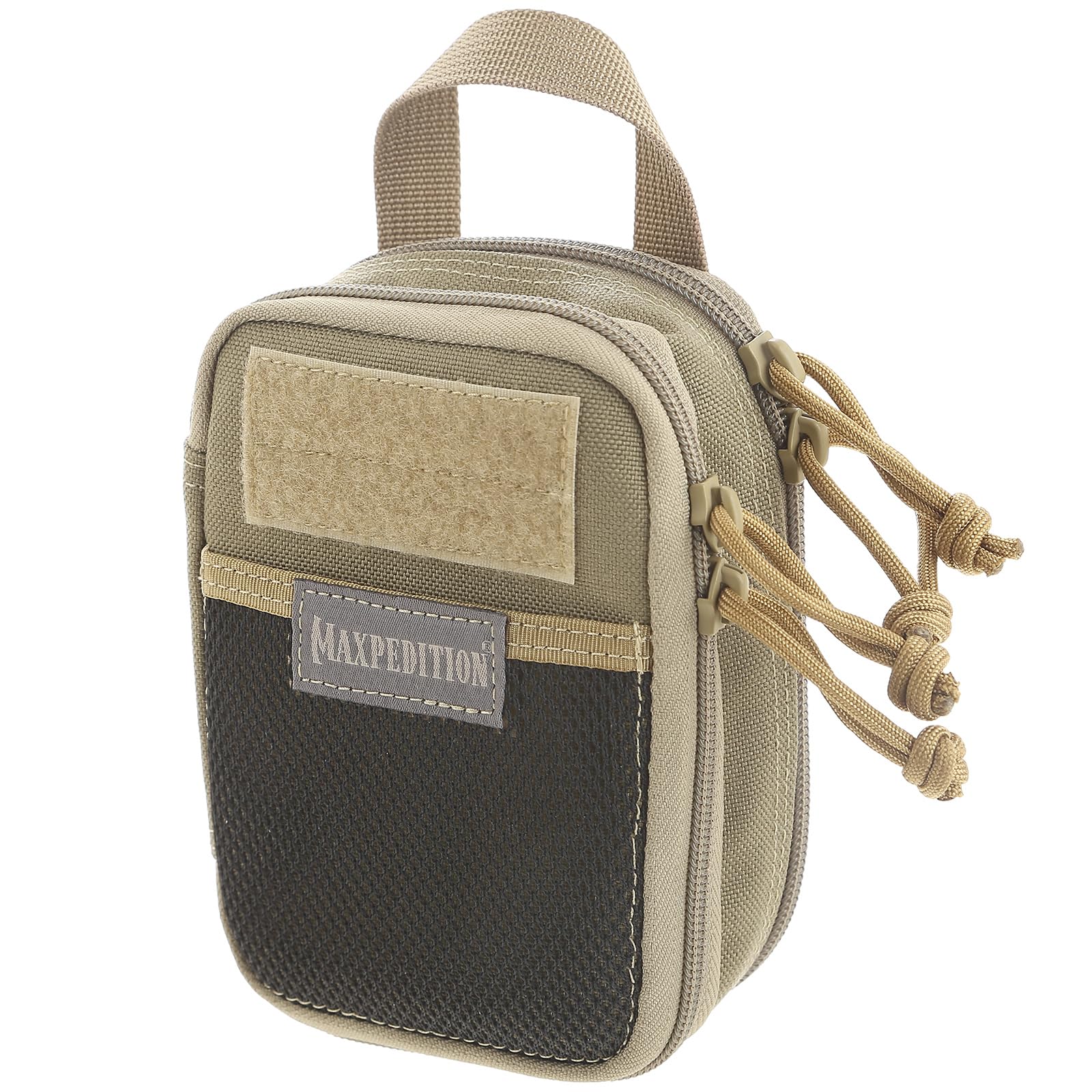 Maxpedition Double-Decker Mini Pocket Organizer (4” x 2.5” x 6”) EDC Pouch, Tactical Tool Pouch for Organization, MOLLE Accessories for Everyday Carry (Khaki) 0258K