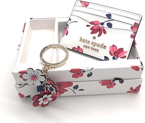 Miniatura 3 de Kate Spade New York Staci - Tarjetero en caja y llavero floral, jardín de té, Cartera con tarjetero