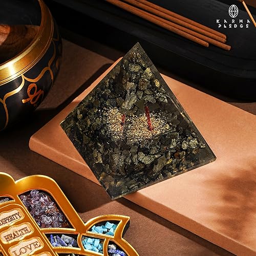 Miniatura 6 de Pirámide de cristal de orgón con colgante para energía positiva, dinero y buena suerte, cristales curativos de turmalina negra para decoración del