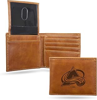 NHL Rico Industries Laser Engraved Billfold Wallet, Colorado Avalanche