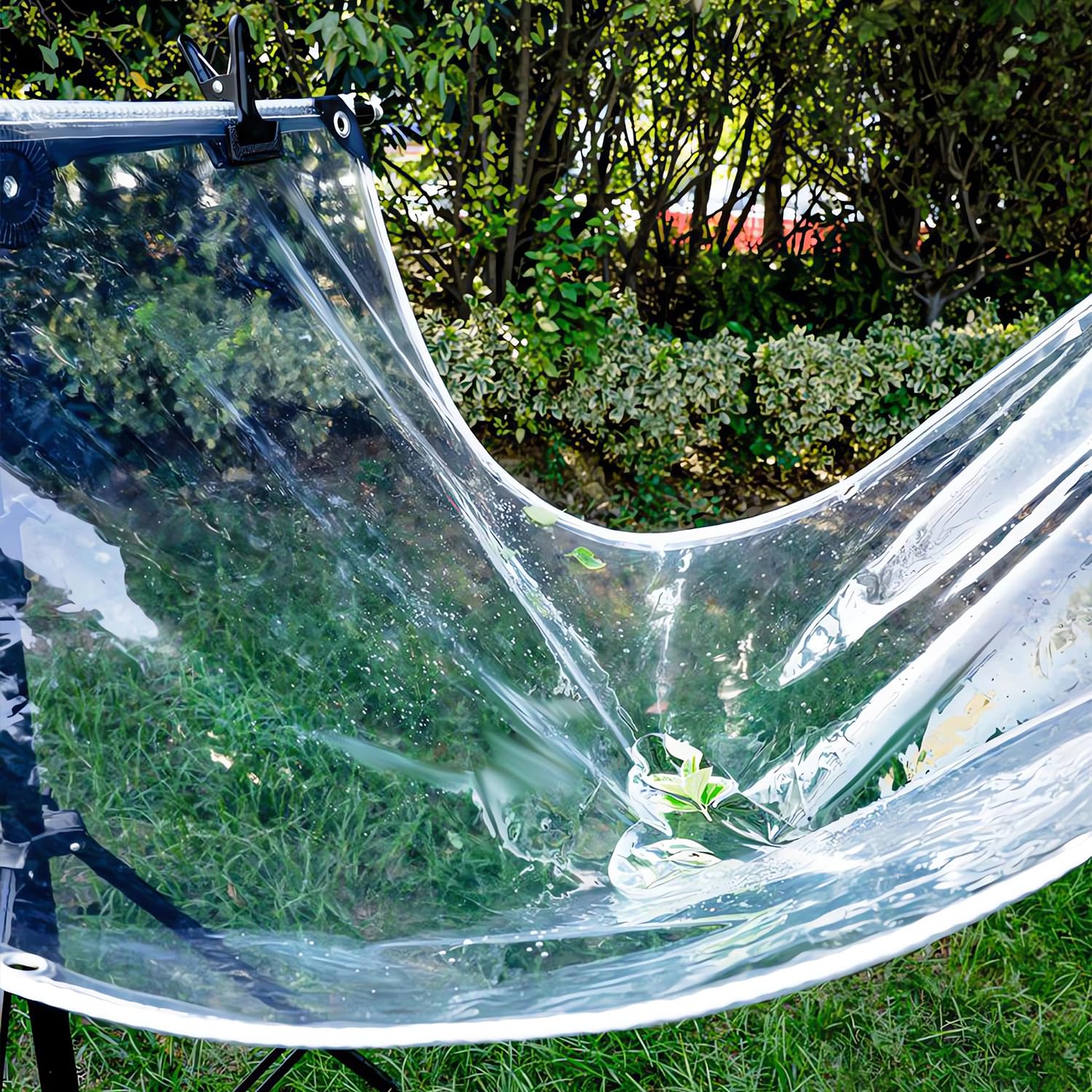 Bâche Transparente avec Oeillet,400 g/m² Lourd Bâche de Protection 0.35mm,2x2.5m Panneaux Latéraux Imperméable pour Couverture Meubles de Jardin,Pergola,Cabanon,Porche,Bassin