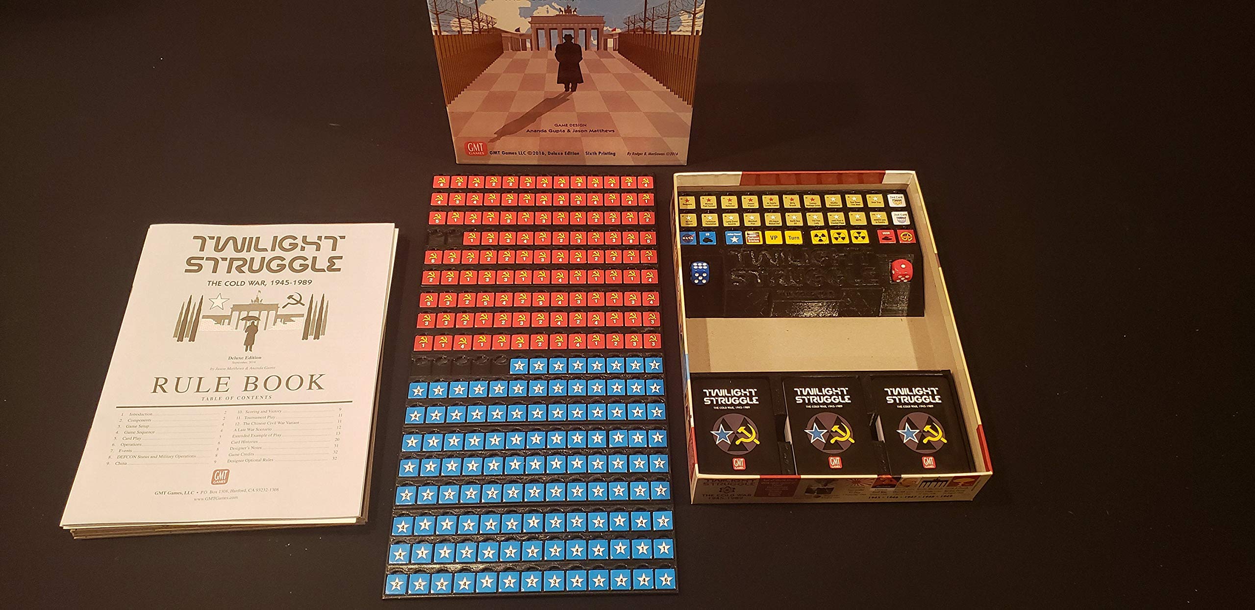 Insert / Box Organizer with Player Trays for Twilight Struggle