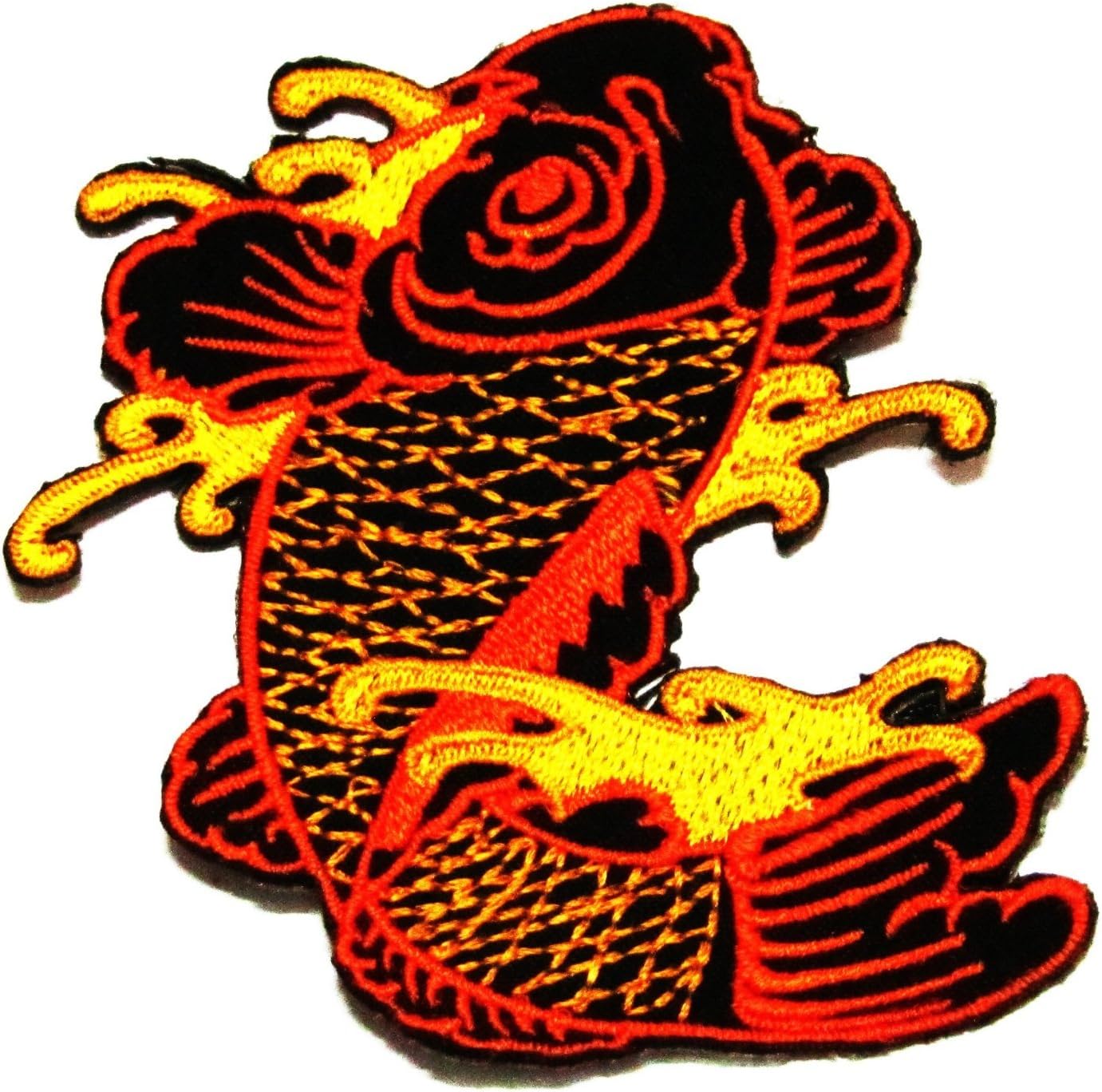 Japanese fish logo II Embroidered Iron On / Sew On Patch