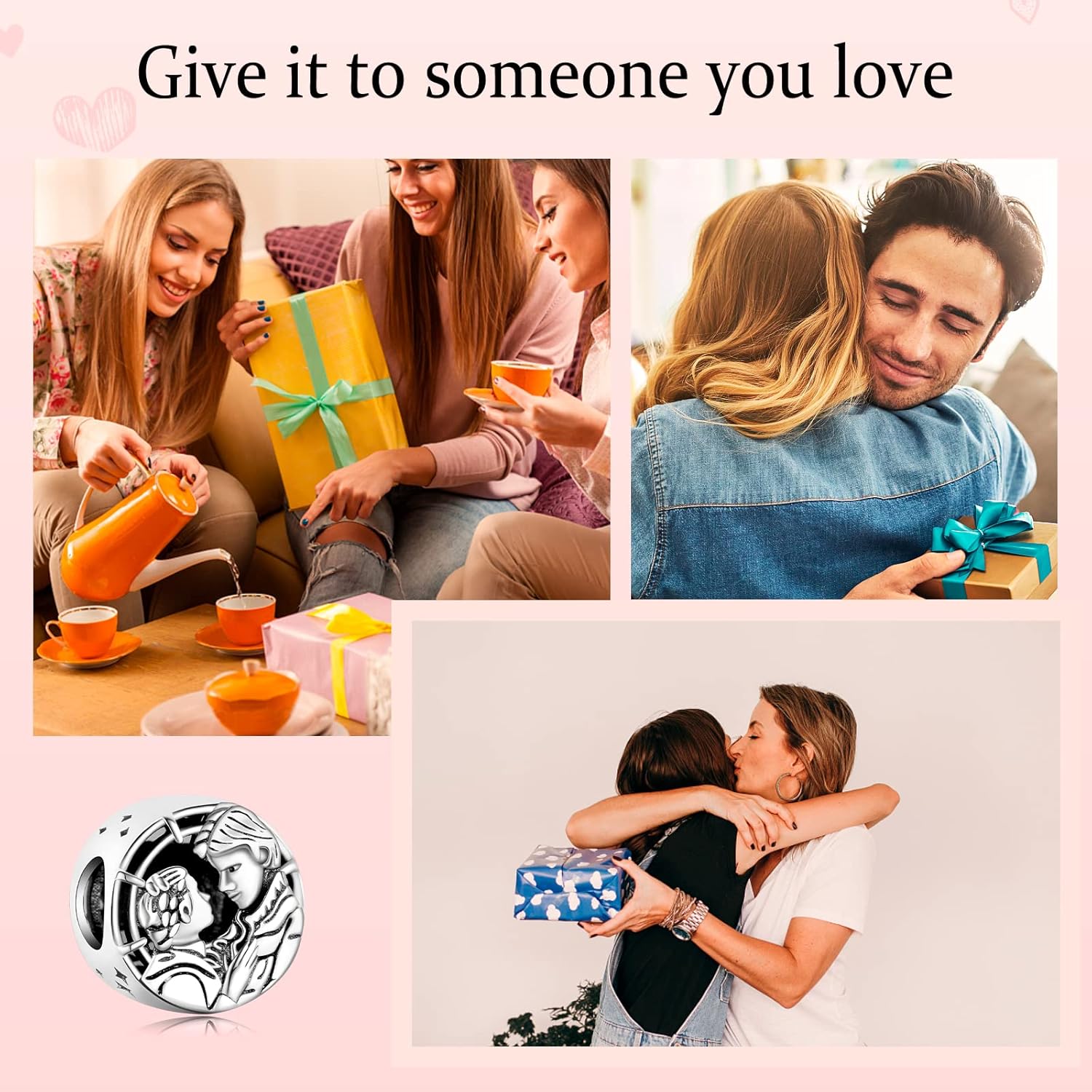 Han Solo & Princess Leia Kiss Charms 925 Sterling Silver Openwork Bead for Bracelets - Image 7