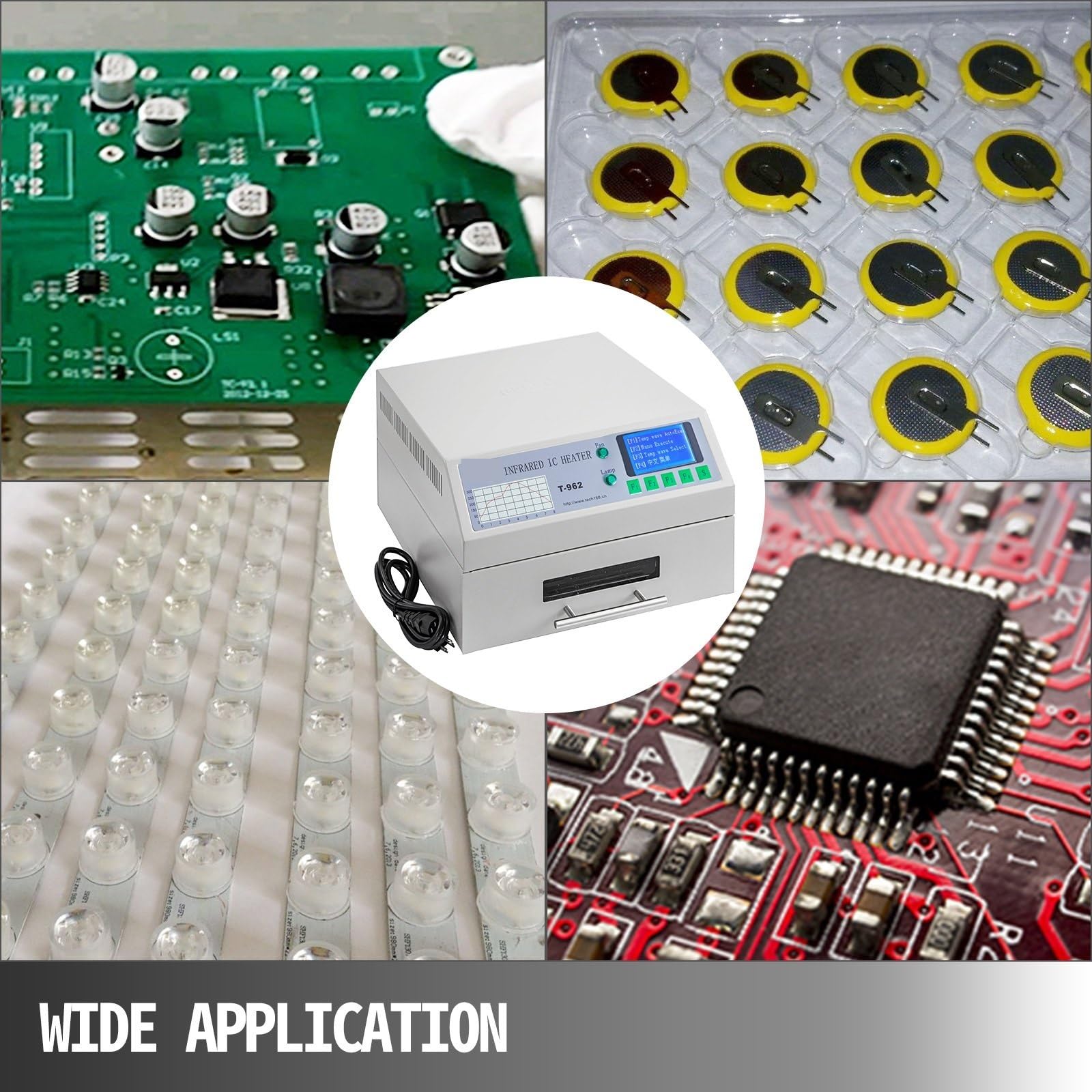 T962 pulpit lutownica rozpływowa 800W grzejnik na podczerwień IC lutowana płytka PCB BGA SMD SMT stacja lutownicza