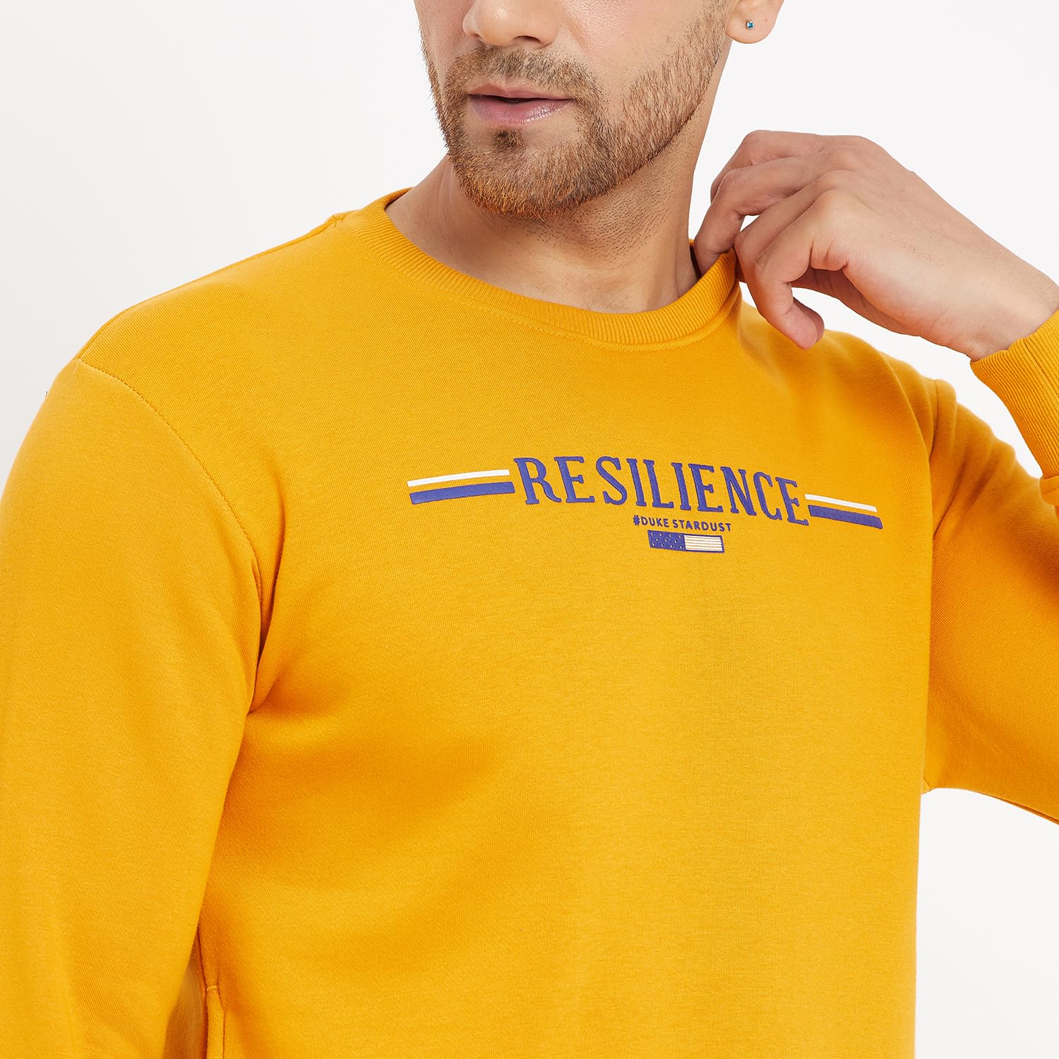 Duke Stardust Men Round Neck Sweatshirt (LF3951_Mustard_XXL) 3