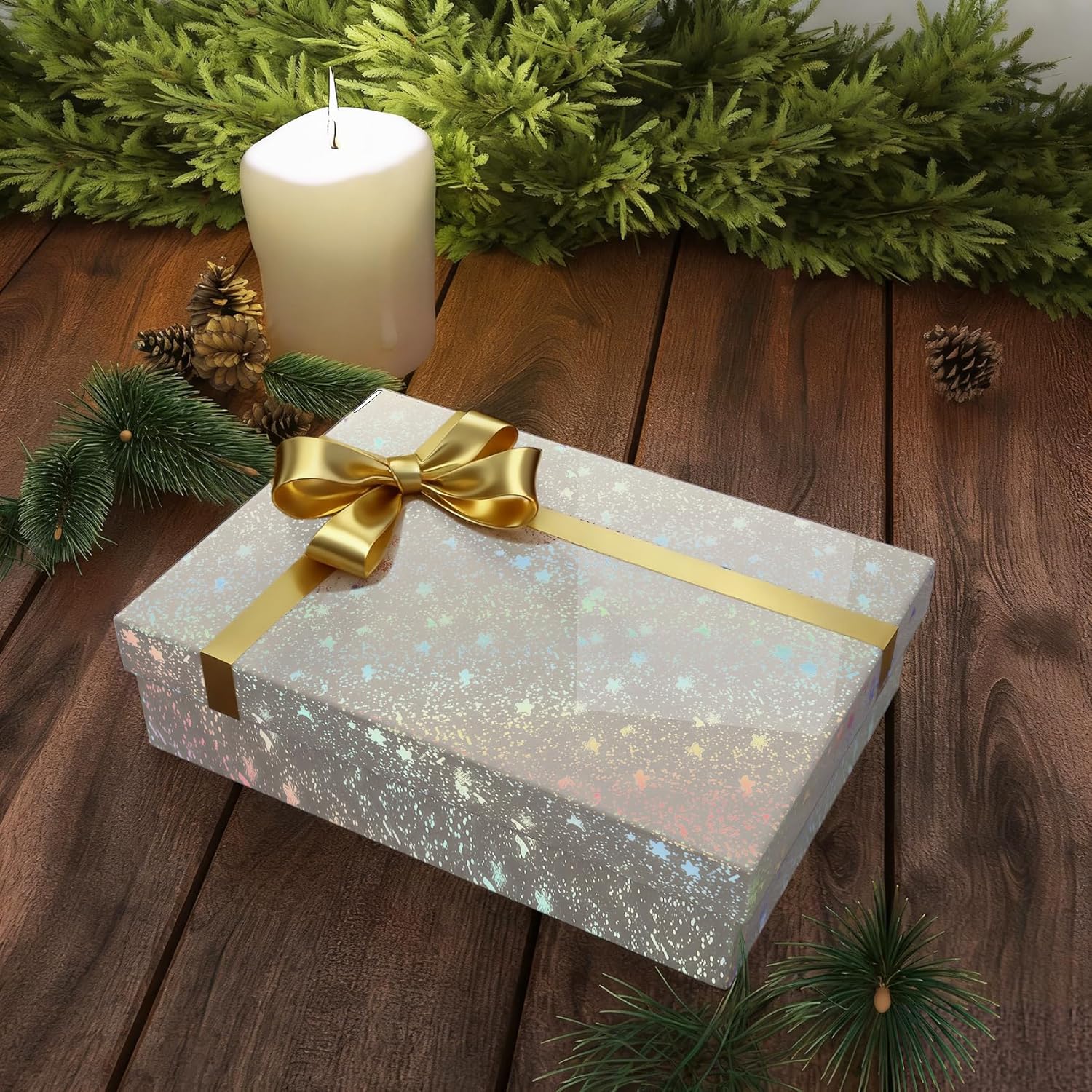 ReWallpaper 17.5in x 23ft Clear Contact Paper Holographic Laminate Sheets Self Adhesive Iridescent Clear Vinyl Roll for Countertops Shelves Walls Cabinets Storefront Displays Crafts Office Projects