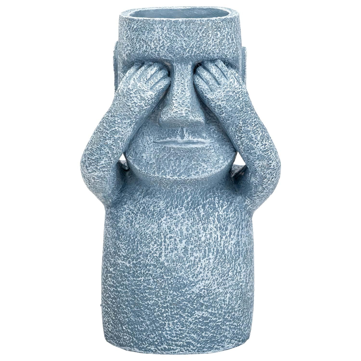 Pms See No Evil Vfm - Easter Island Hiding Planter - 12" Zen Garden Ornament