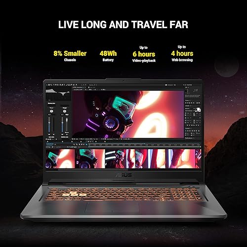 Miniatura 5 de 2023 Asus TUF A17 FA706IH 17.3 pulgadas FHD IPS 144Hz Premium Gaming Laptop, AMD 6-Core Ryzen 5 4600H hasta 4.0GHz, 16GB RAM, 512GB PCIe SSD, NVIDIA