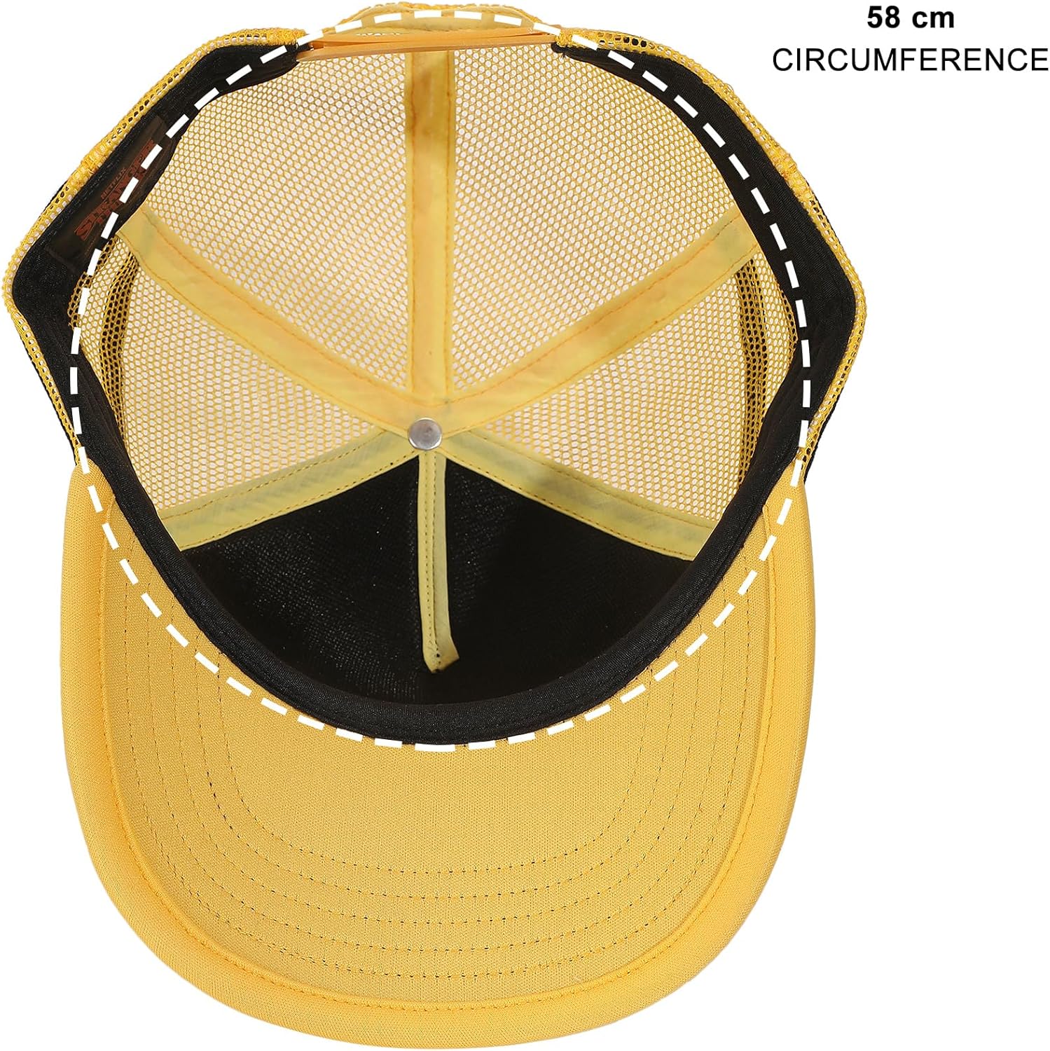 Stranger Things Dustin Henderson Black & Yellow Cosplay Trucker Hat - Image 8