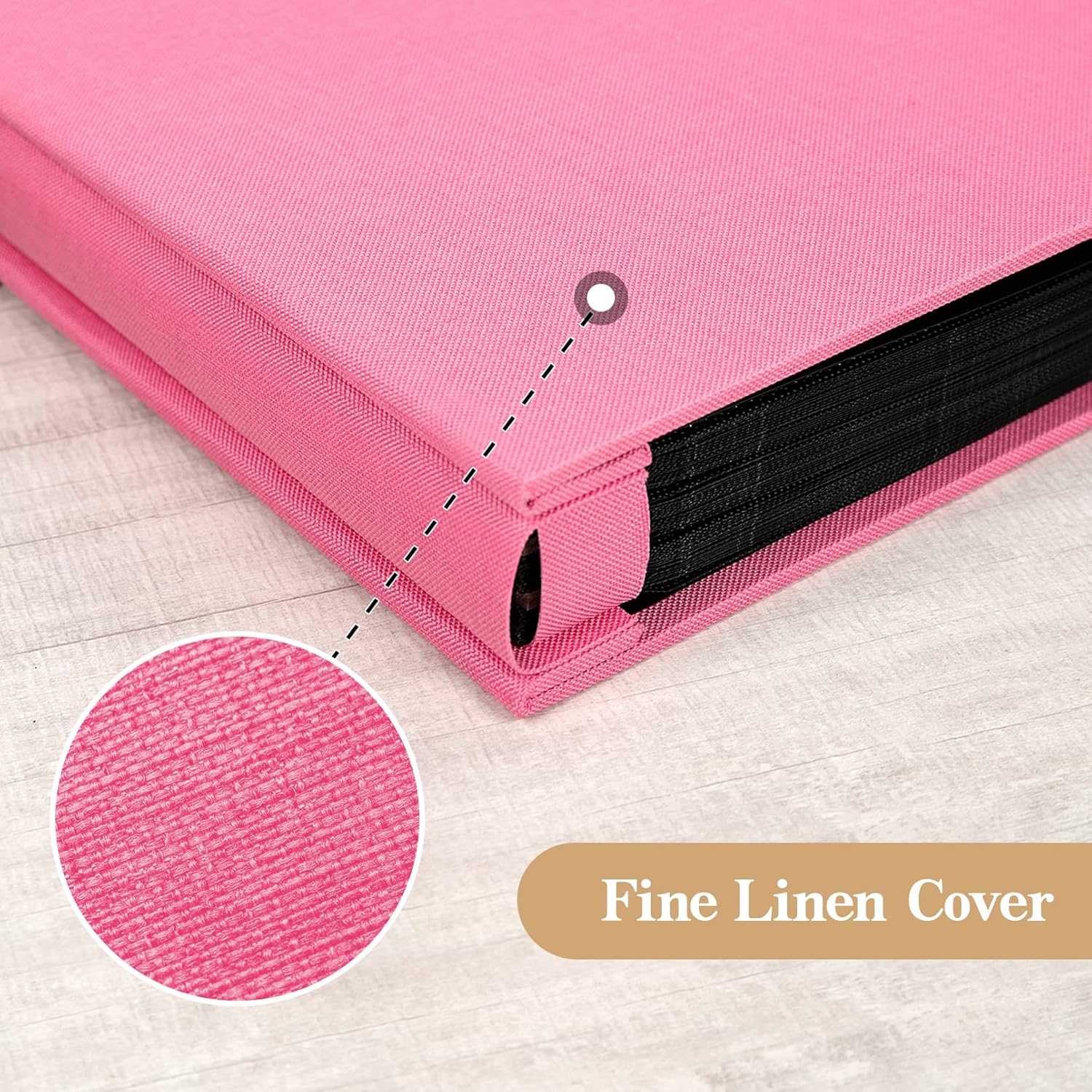potricher Linen Hardcover Photo Album 4x6 600 Photos Large Capacity for Family Wedding Anniversary Baby Vacation (Pink, 600 Pockets) - Image 6