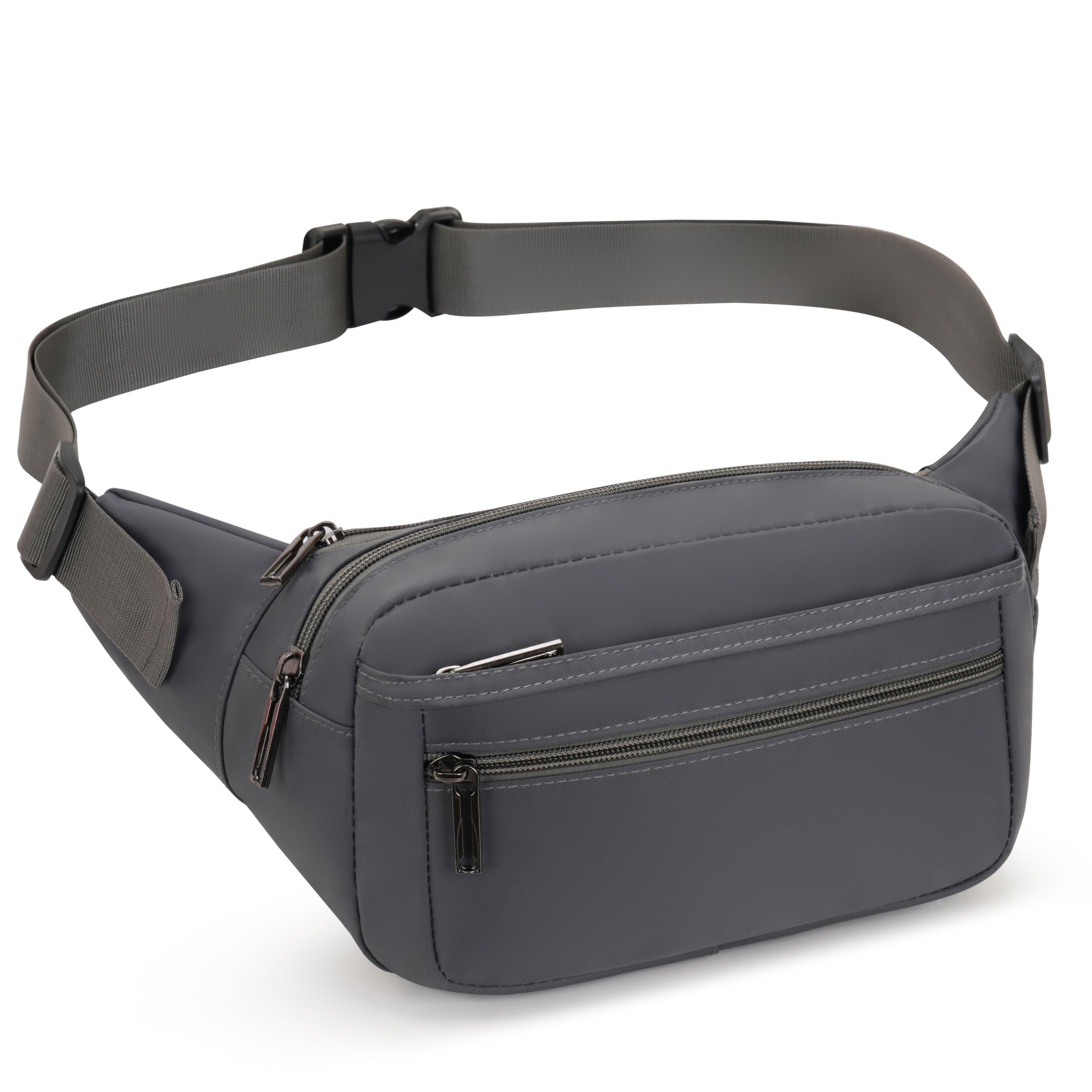 GERIINEER Bumbag Fanny Pack Large Size for Women Men Waterproof with 5 Zipped Pockets