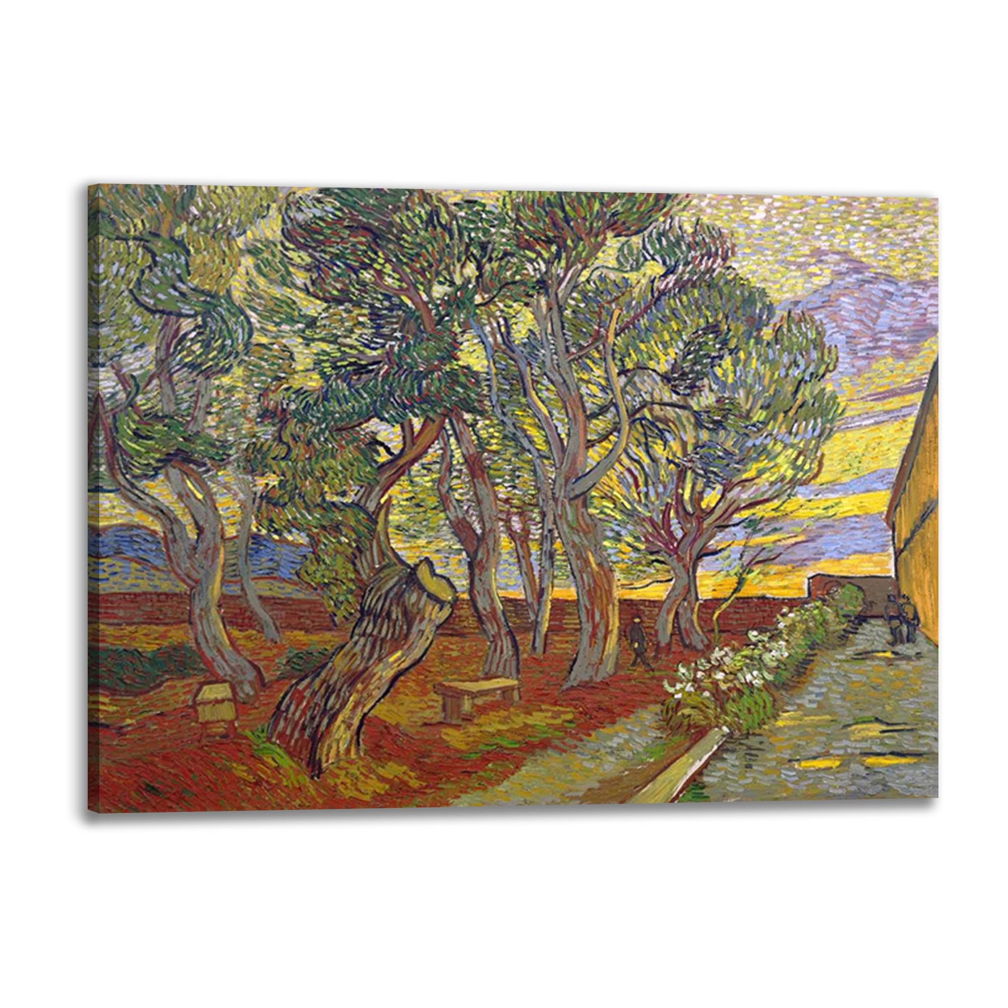 Tableau Van Gogh The Garden of Saint Paul's Hospital sous Cadre Bois 80x60 CM