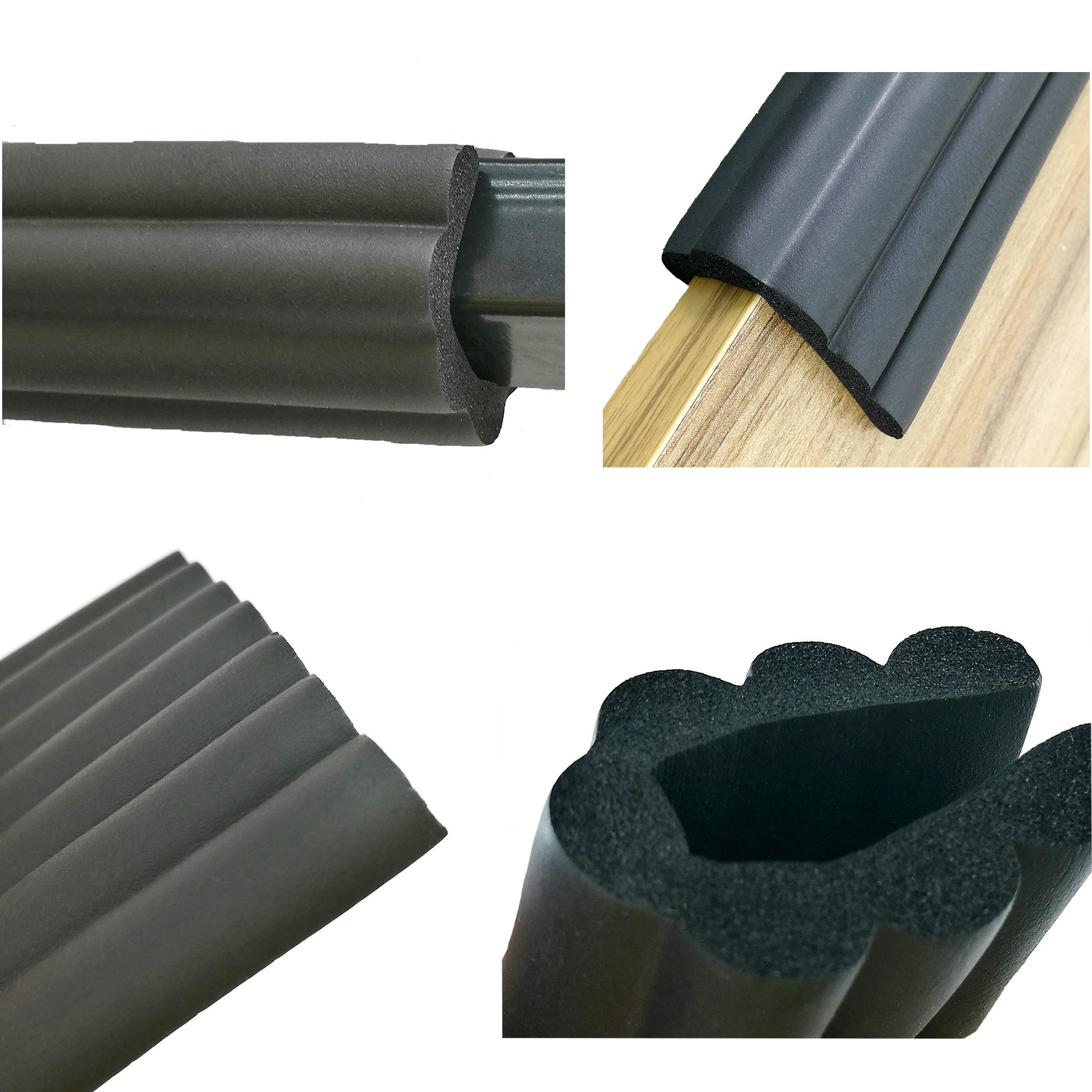 Uniwersalny bufor zabezpieczający 2 m x 80 mm ochrona przed uderzeniami gąbka poduszka czarna TKD7002