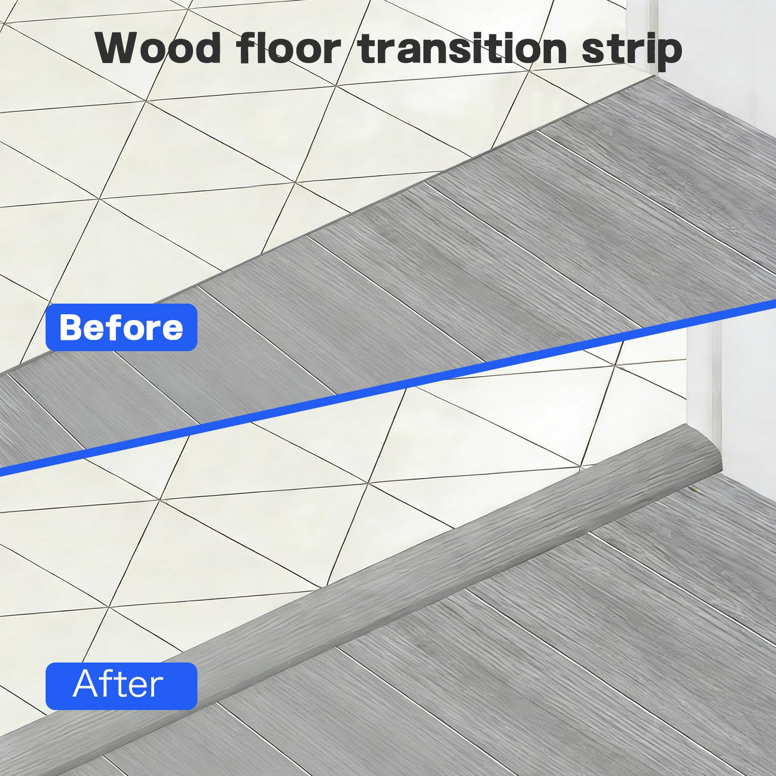 2m*4cm Striscia di soglia Autoadesivo,Listello di transizione flessibile per pavimenti con venature del legno Listello di copertura per colmare le fessure del pavimento (venature del legno grigio)