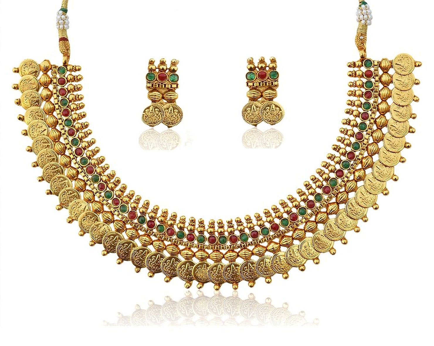 YouBella Red Traditional Temple coin Necklace Set/Jewellery Set with Earrings for Women (Style 3) (B07P7N9FB9) Amazon Price History, Amazon Price Tracker