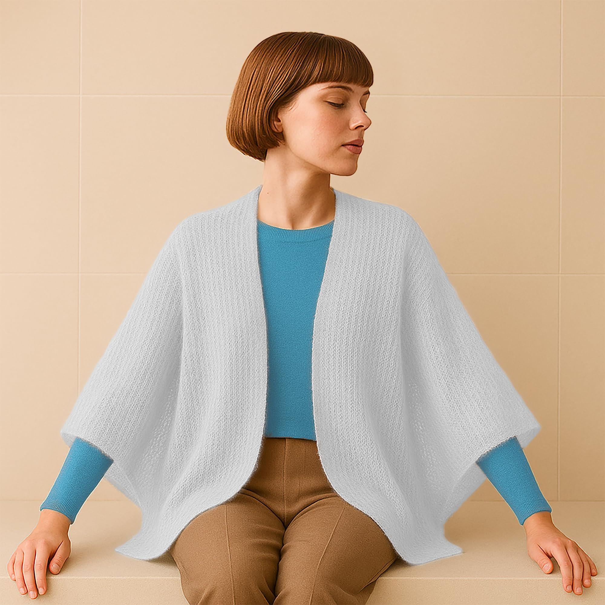 5 Gomitoli Mohair e Seta per lavoro a maglia, Lana Gatto Linea Luxury Silk Mohair Made in Italy, 125 gr. (Bianco - 6027, 5)