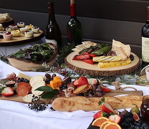 Miniatura 11 de Bandeja Lipper International de corteza de árbol de acacia para servir queso, galletas y aperitivos