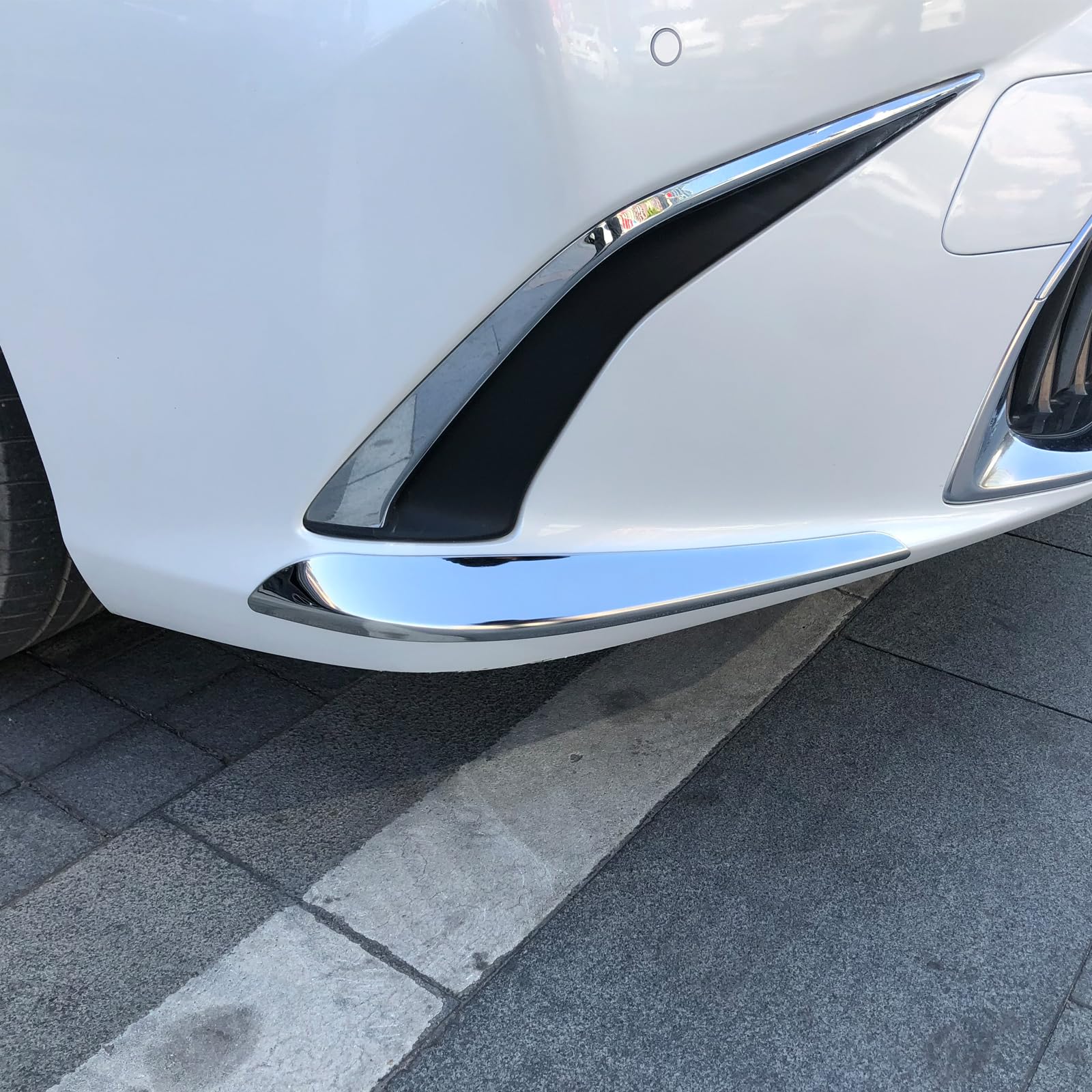 Suitable for 2018-2024 for Lexus ES250, ES300, ES300h, ES350 Front Bumper Anti-Collision Strip, Anti Scratch Strip, Bumper Protection Sticker, Stainless Steel 2-pc