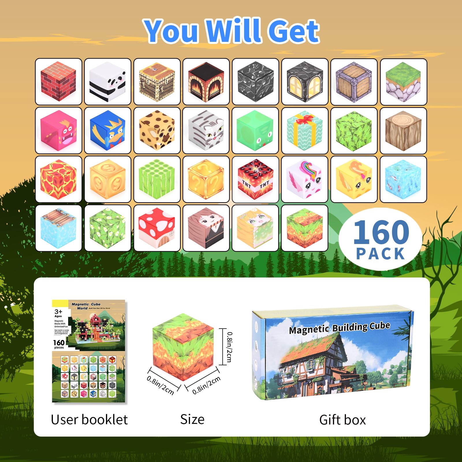 YIHANG Magnetic Building Blocks, 160 Pcs Original Toy Set - Image 3