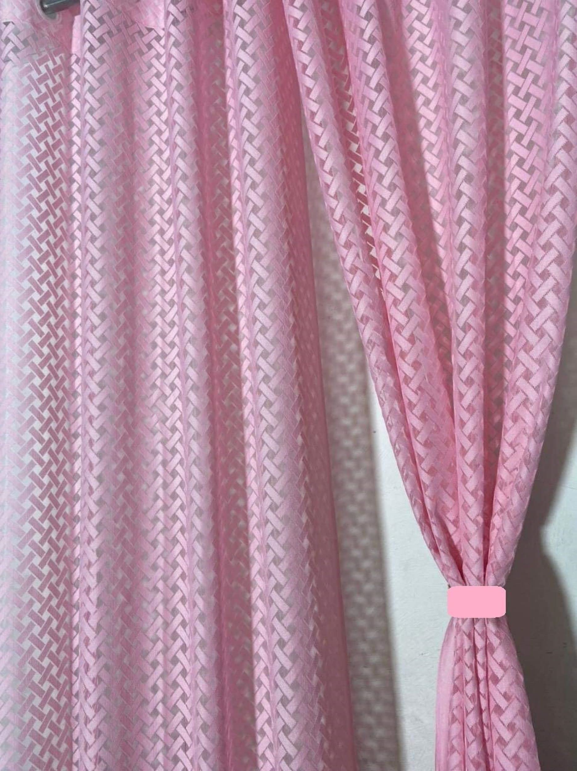 Galaxy Home Decor Sheer Transparent Net Curtains for Long Door 8 Feet, Pack of 2, Pink (Pink (Cross), Long Door 8 Feet (2Pc)) (B09CCTKK65) Amazon Price History, Amazon Price Tracker