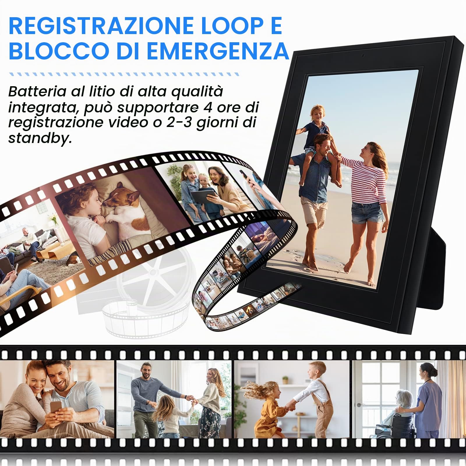 Mini Telecamera Nascosta,Mini Telecamera Spia con Cornice Digitale, Microcamera Spia 1080P HD Spy Cam Videocamera Orologio Visione Notturna Rilevamento di Movimento
