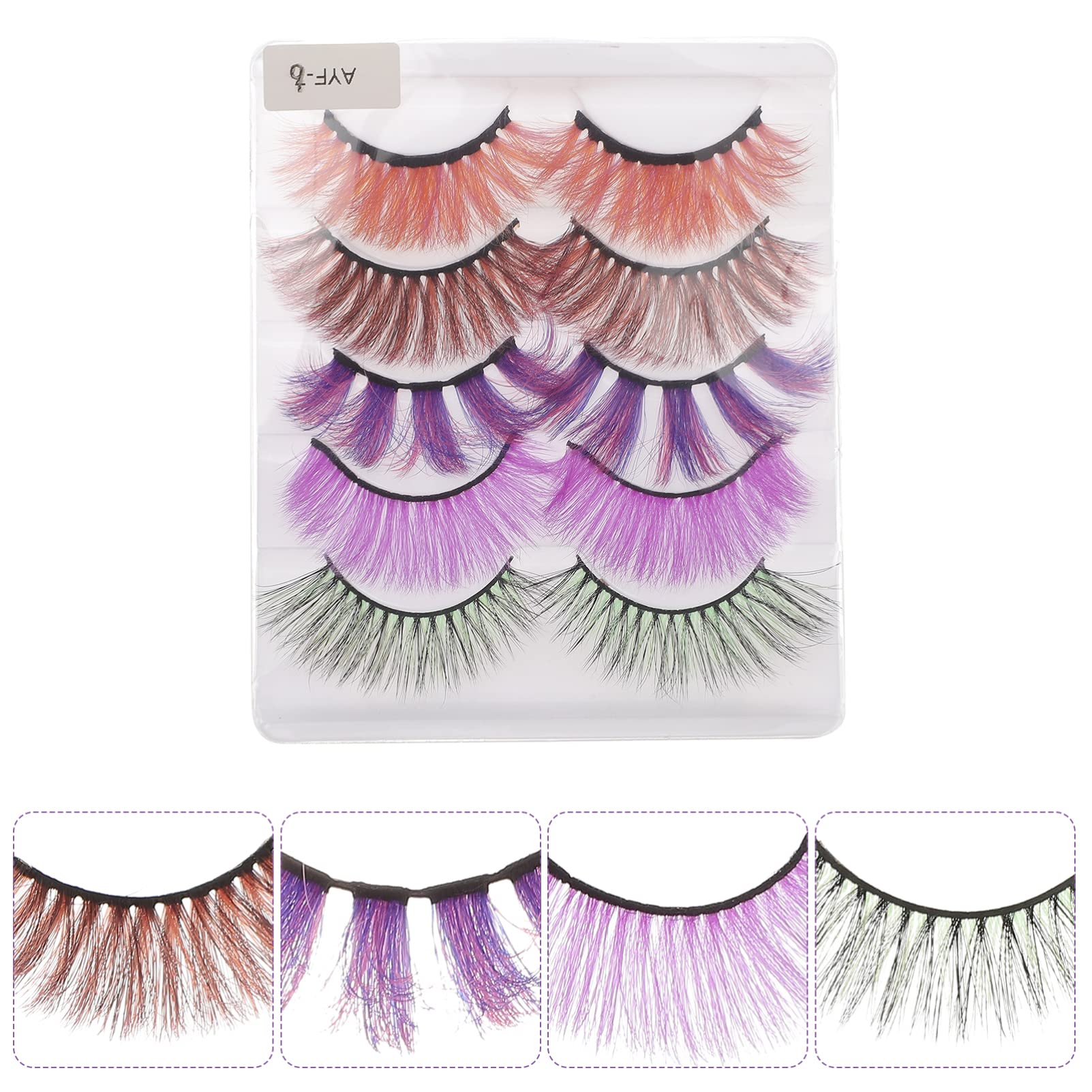 Housoutil 25paare Bunte Fake Eyelashes Für Cosplay Und Partys Leichte Wiederverwendbare Wimpern Für Natürlichen Look Und Vielseitige Anlässe Wie Halloween Fotoshootings Und Mehr
