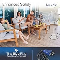 Vista 6 de Lasko 2520 Ventilador oscilante de soporte, blanco de 16 pulgadas