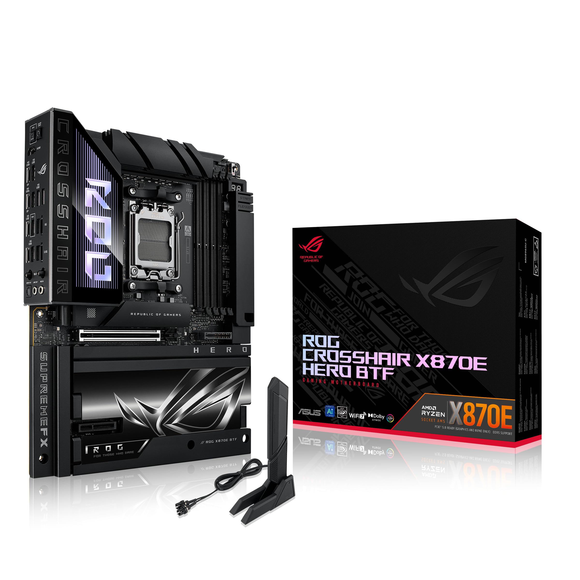 Amazon.com: ROG Crosshair X870E Hero BTF AMD ATX Board with Hidden