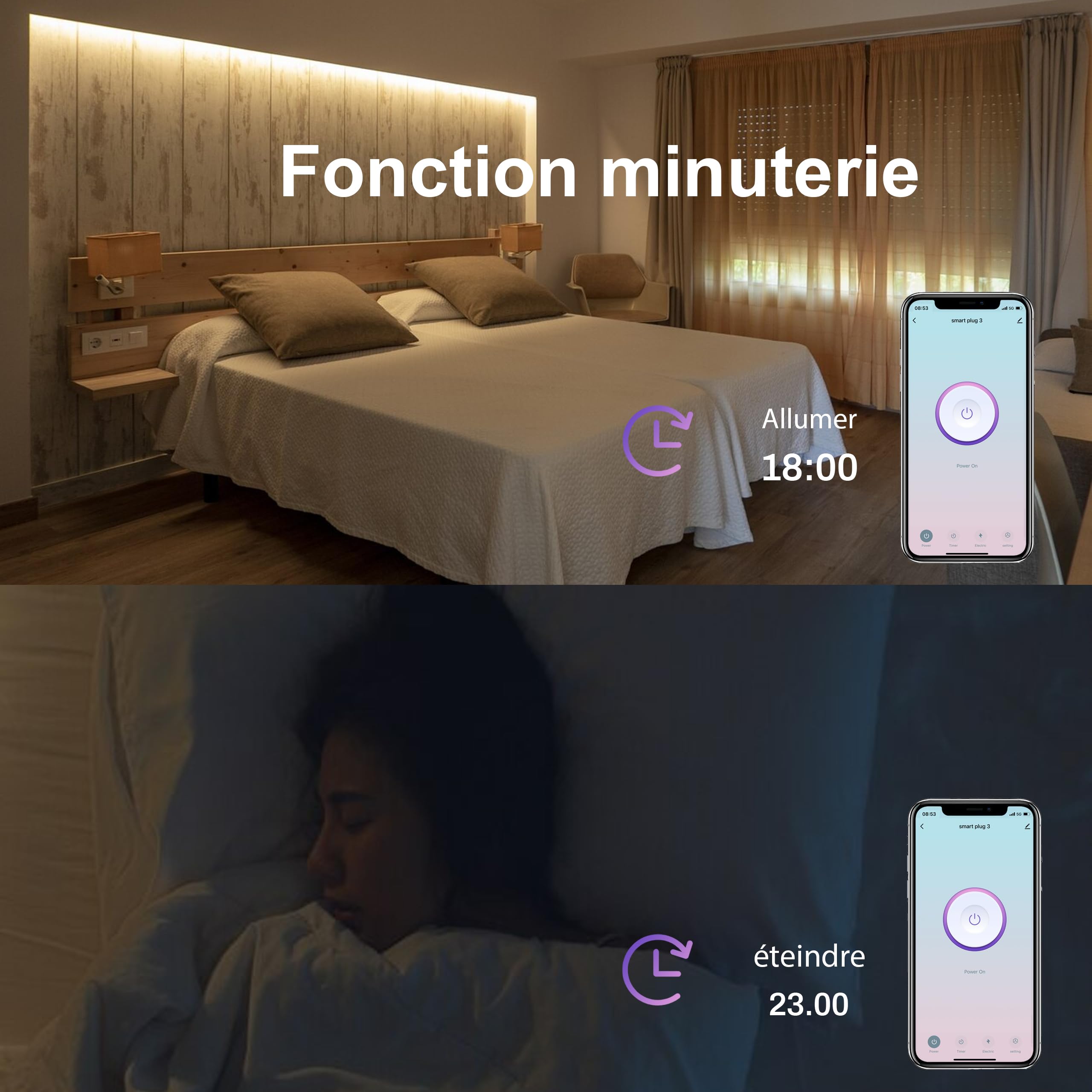 UCOMEN Outdoor Prise WLAN avec mesure de courant Prise Smart Home Alexa Lot de 4er Fonctionne avec Alexa/Google Home, Accessori Alexa, WiFi 2.4GHz uniquement, 3680W