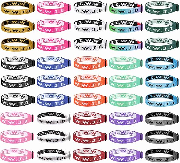 45PCS WWJD Webbing Bracelets for Men Women What Would Jesus Do Bracelets Adjustable Religious Christian Bracelets Bulk Colorful Woven Wristbands Faith Bracelet for Fundraisers