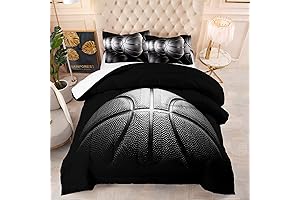 Kids' Tailor Shop Black Full Basketball Bedding Set