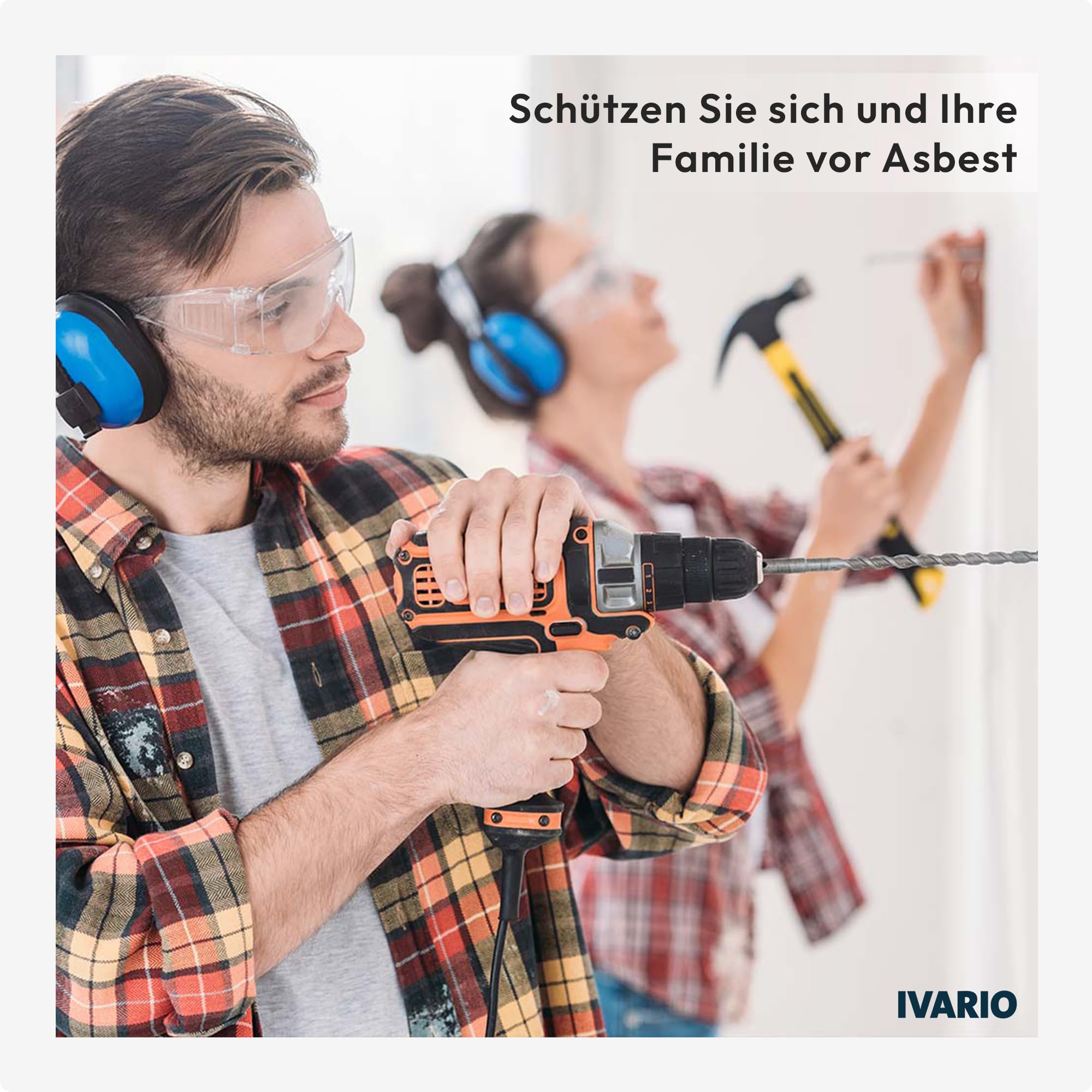 IVARIO Asbest-Test für Dachpappe, Fugenmasse, Farbe, Ausgleichsmasse, Fliesenkleber, Gussasphalt, Kieselgur, Mörtel, Putz uvm. - auch zum Testen von Spielsand auf Asbest/Materialgruppe 2
