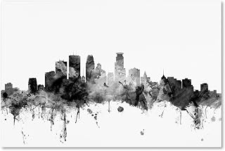 Trademark Fine Art MT1012-C1624GG Minneapolis MN Skyline B&W by Michael Tompsett, 16x24-Inch, 16 in x 24 in