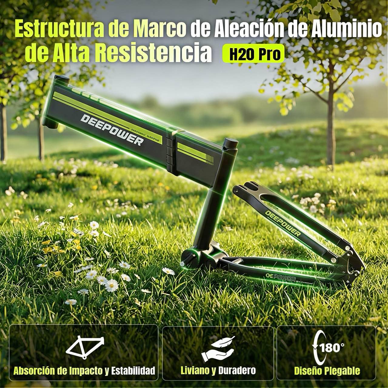 DEEPOWER Bicicleta Eléctrica Plegable, Neumáticos Gruesos 20''×4.0, Batería de Litio Extraíble 48V 25Ah, Autonomía 110 km, Motor de Alto Rendimiento, Velocidades, Suspensión Completa y Frenos