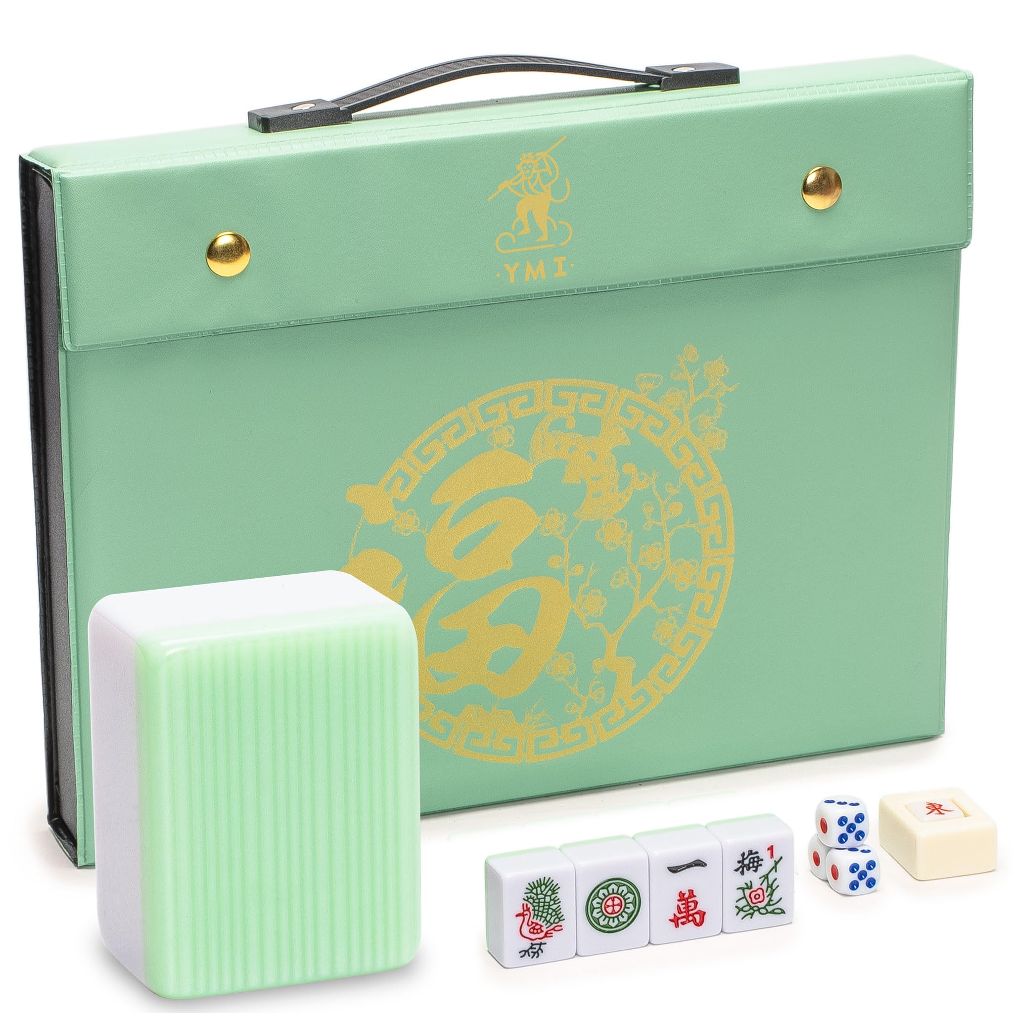 Photo 1 of YMI Chinese Mahjong Set, “Celadon Willow” - 146 Tiles