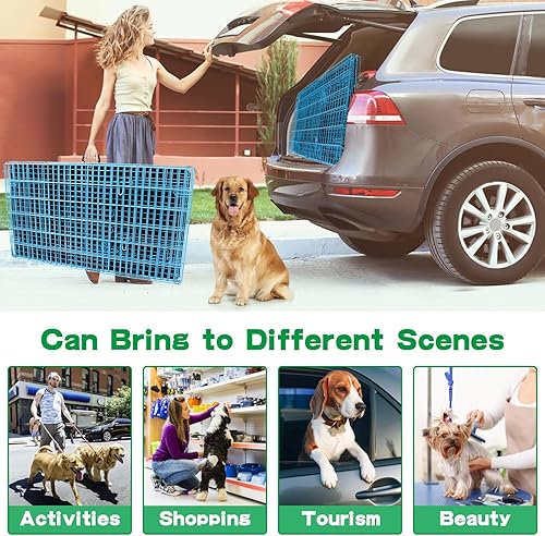 Miniatura 6 de BLKMTY Jaula plegable de alambre de metal para perros, jaula grande de 48 pulgadas con panel divisor, jaula de segregación de animales de doble