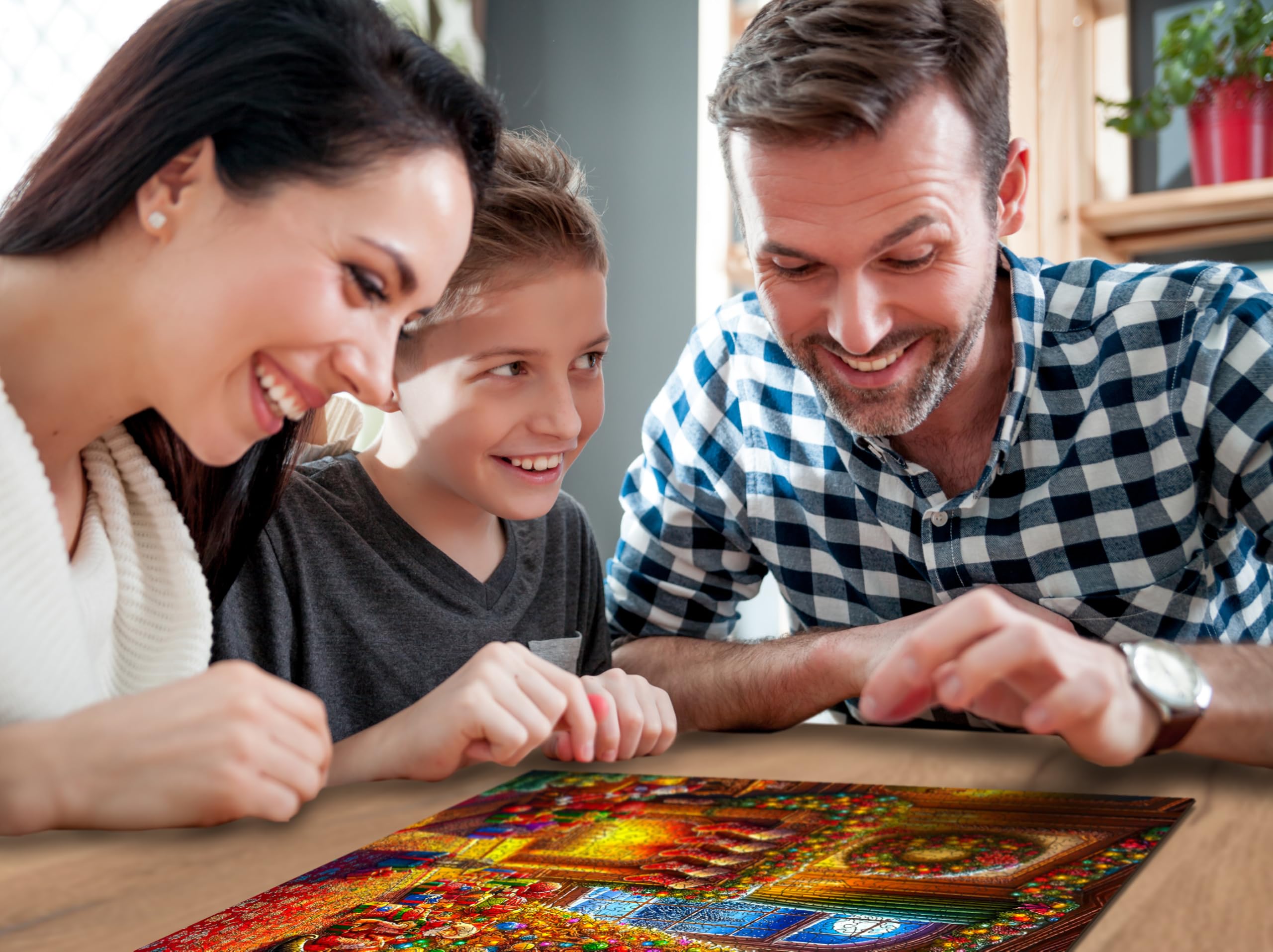 WOODEN.CITY - Puzzle di Natale da 1000 pezzi per adulti - La magia della vigilia - Puzzle invernale - Decorazione perfetta - Qualità superiore - Made in EU
