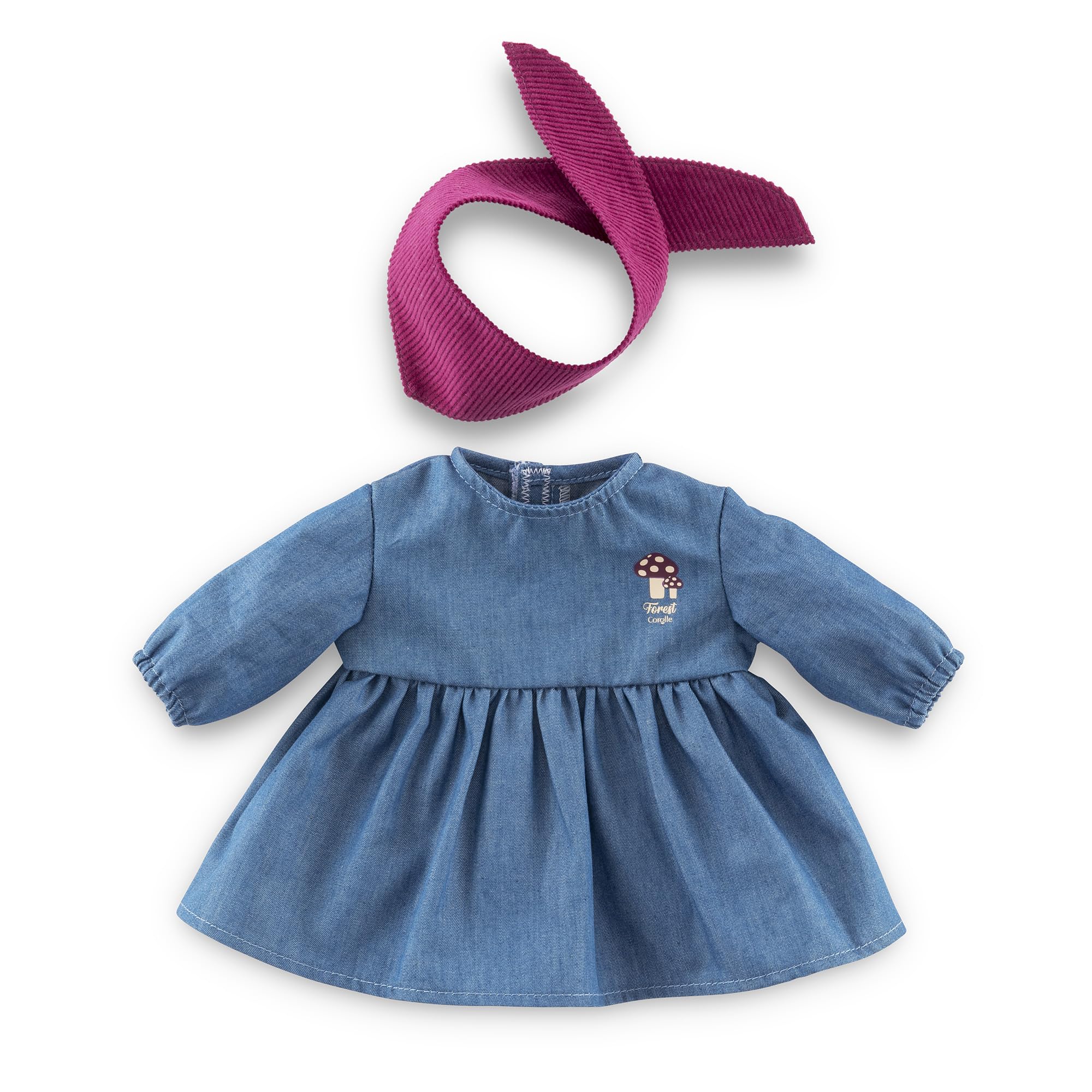 Corolle - 9000111220 Long Sleeve Jeans & Small Explorer Scarf Dress Poppon Garment 30 cm 18 Months