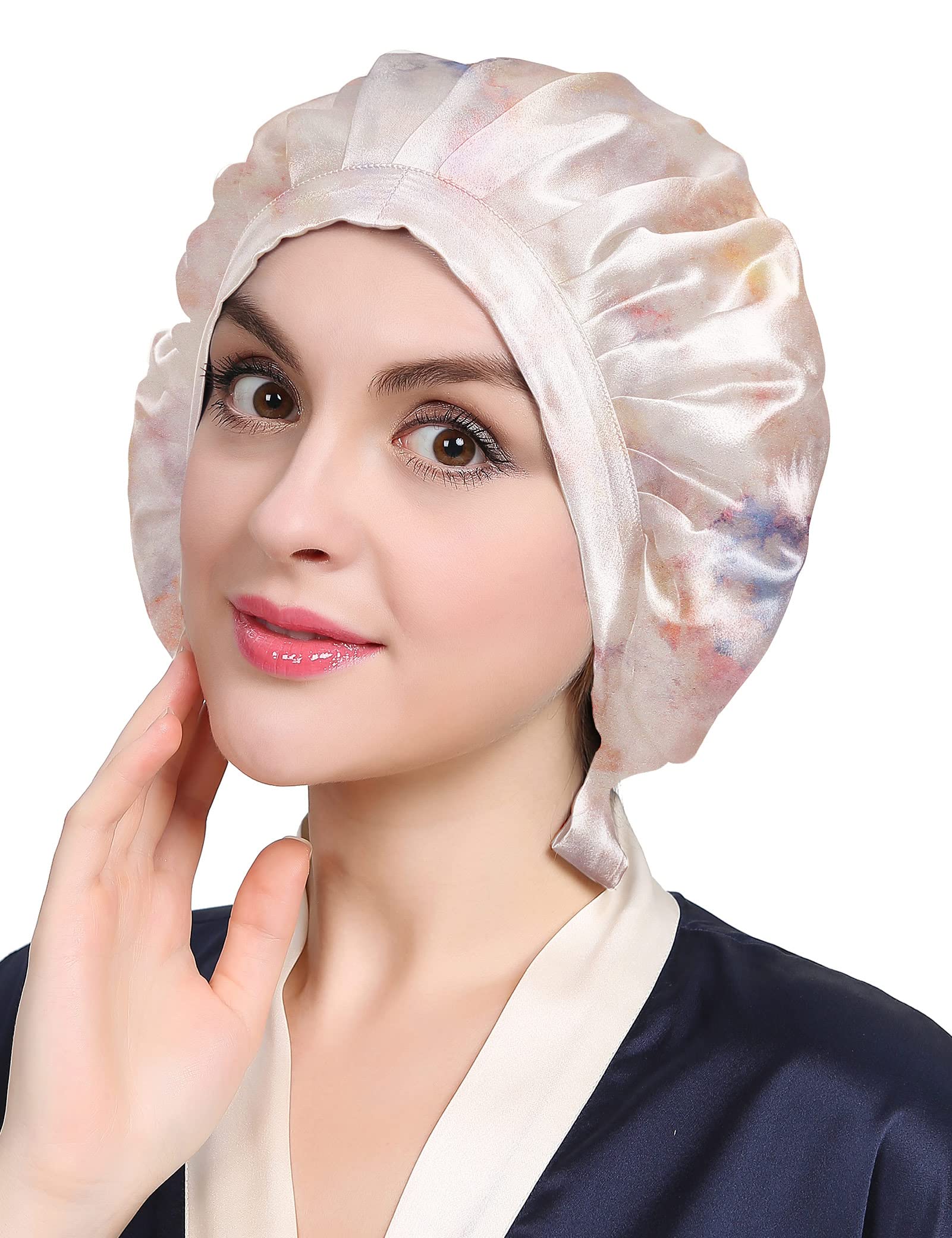 LilySilk 100% Pure Mulberry Silk Sleep Cap for Hair Care Women 19 Momme