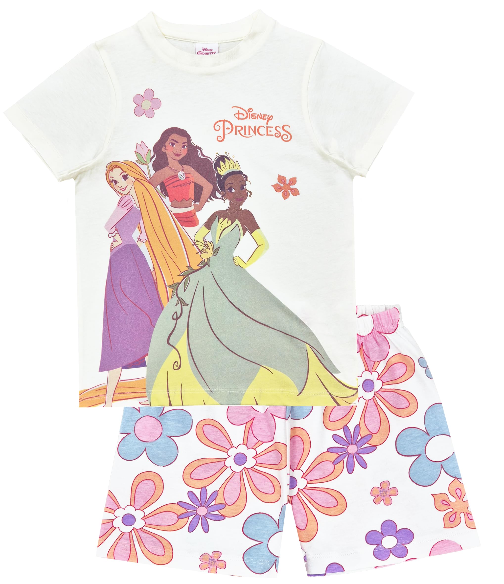 Disney Princess Personalised Girls Short Pyjamas Character Nightwear (Princess Shorty, 5-6 Years)