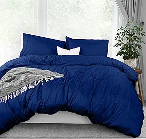 Utopia Bedding Duvet Cover Queen Size - 3 Piece with Zipper Closure - 1 Comforter Cover 90X90 Inches & 2 Pillow Shams 20X26 Inches (Royal Blue) Comforter Not Included